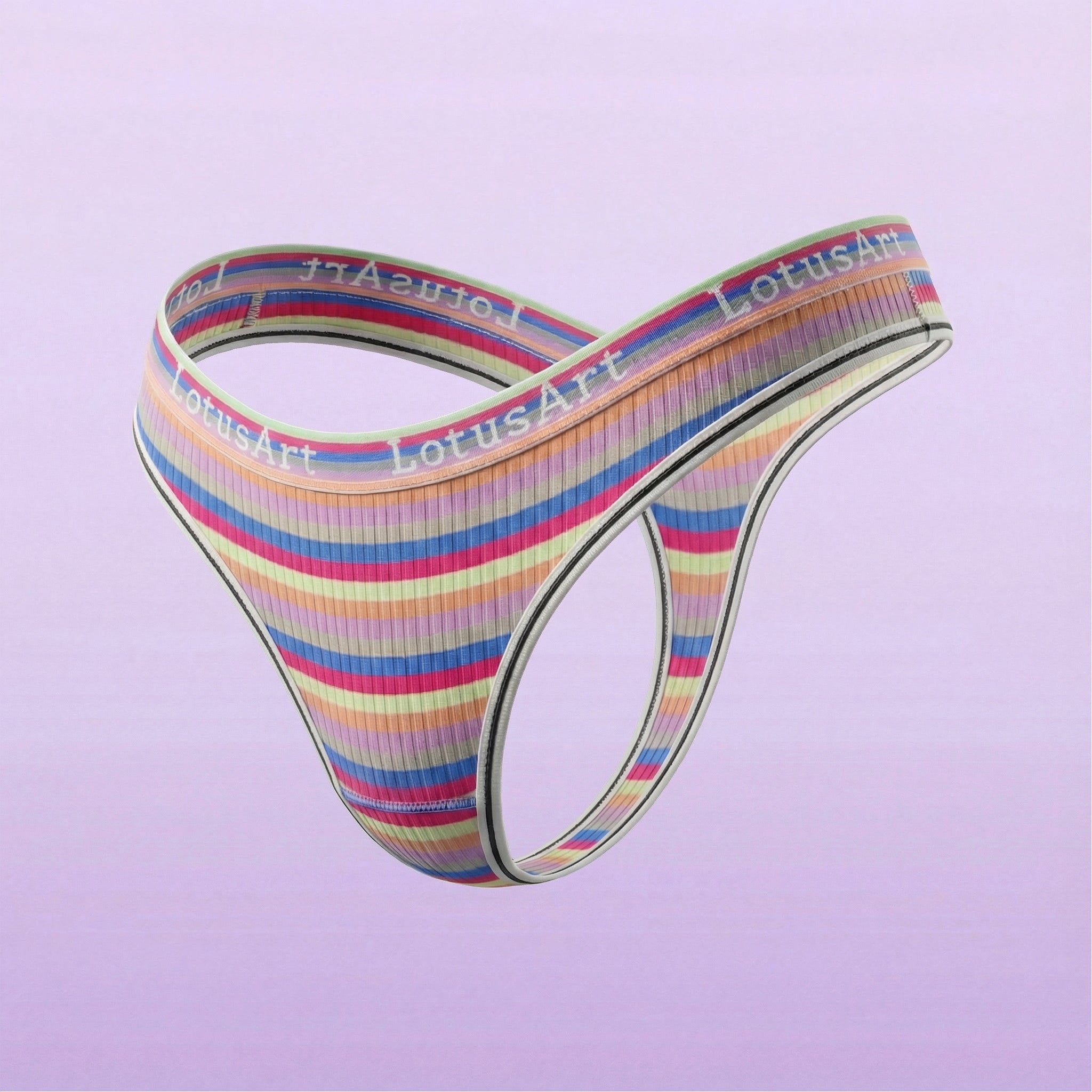 Rainbow Stripe Low-Rise Thong